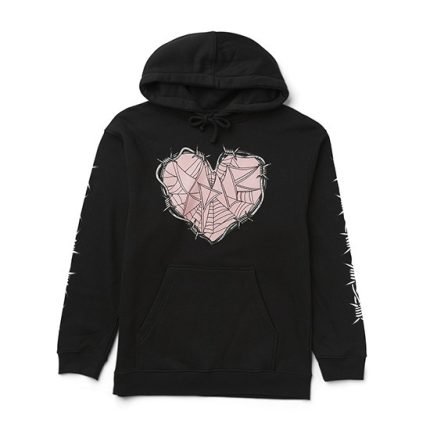 Barbed Wire Black Hoodie - black hoodie featuring edgy barbed wire graphic, perfect for streetwear