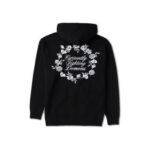 Floral Note Zip Up Black Hoodie - Image 2
